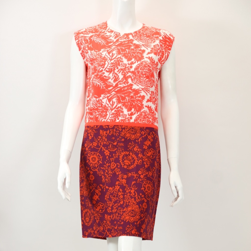 Gucci Floral Dress 100%Silk Orange
